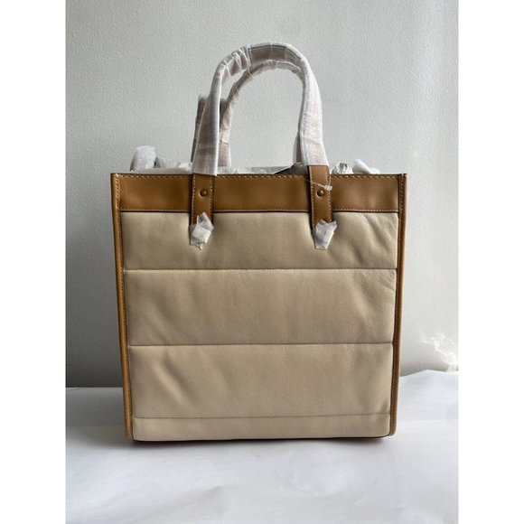 NWT COACH Quilted Ivory Multi Colorblock Large Field Tote (C6847) - Picture 4 of 10